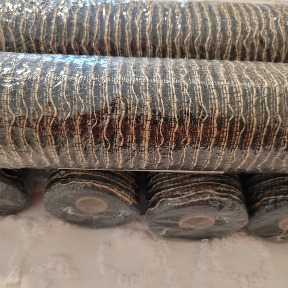 Hobby Lobby Black/white, Black/tan Mesh Rolls, Craft Supply, Wreath Supplies